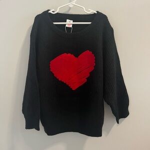 NWT Mia Belle Mommy and Me Love Note Embroidered Red Heart Sweater size 7/8